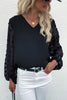 Swiss Dot Sleeve V-Neck Top - BELLATRENDZ