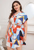 Plus Size Notched Neck Tie Waist Dress