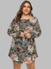 Full Size Floral Long Sleeve Mini Dress - BELLATRENDZ