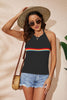 Rainbow Stripe Halter Neck Knit Tank - BELLATRENDZ