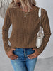 Eyelet Round Neck Long Sleeve Top