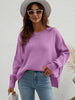 Exposed Seam Dropped Shoulder Slit Sweater - BELLATRENDZ