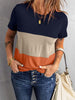 Color Block Round Neck T-Shirt