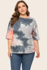 Plus Size Tie-Dye Half Sleeve Tee Shirt