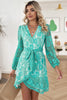 Pompom Trim Puff Sleeve Belted Lace Dress - BELLATRENDZ