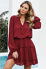 Tied Frill Trim Puff Sleeve Mini Dress - BELLATRENDZ