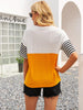 Striped Color Block Round Neck Tee - BELLATRENDZ