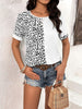 Leopard Round Neck Short Sleeve Tee - BELLATRENDZ