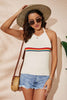 Rainbow Stripe Halter Neck Knit Tank - BELLATRENDZ