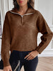 Half Zip Dropped Shoulder Sweater