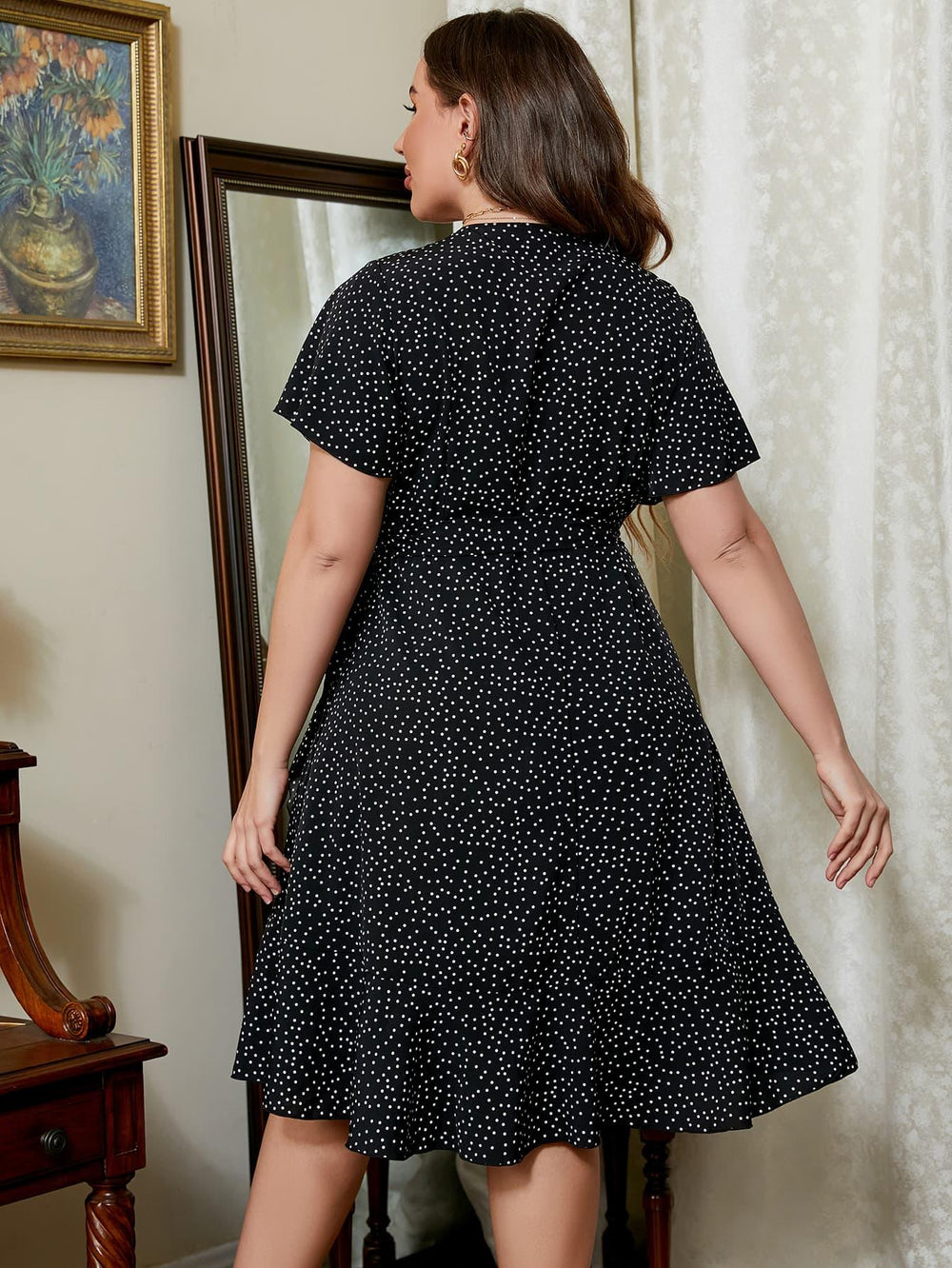 Plus Size Printed Short Sleeve Dress - BELLATRENDZ