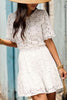 Openwork Round Neck Short Sleeve Dress