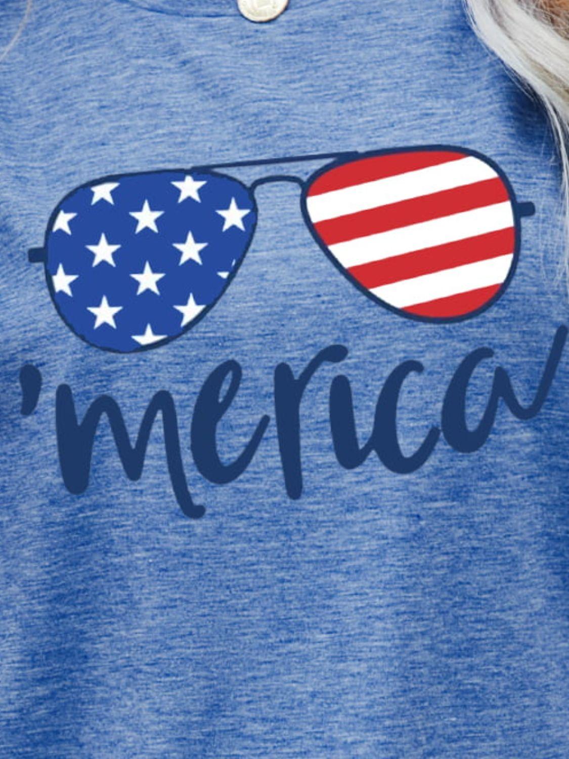 US Flag Glasses Graphic Tee