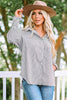 Striped Lantern Sleeve Collared Shirt - BELLATRENDZ