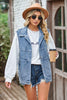 Sleeveless Denim Top with A Detachable Hood - BELLATRENDZ