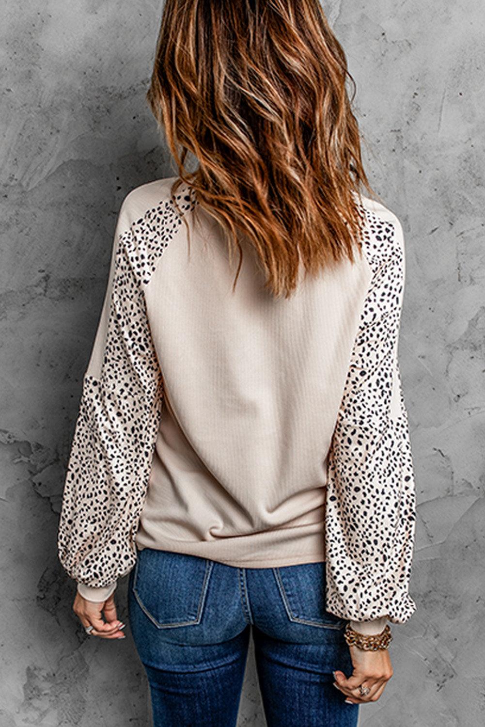 Leopard Raglan Sleeve Top - BELLATRENDZ