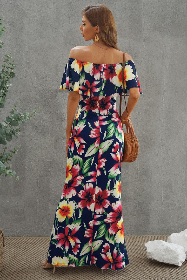 Floral Layered Off-Shoulder Maxi Dress - BELLATRENDZ