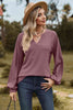 Notched Neck Raglan Sleeve Blouse