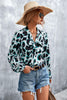 Printed Tie Neck Puff Sleeve Blouse - BELLATRENDZ