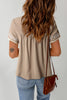 Embroidered Round Neck Short Sleeve Blouse