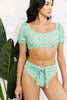 Marina West Swim Vacay Ready Puff Sleeve Bikini in Gum Leaf - BELLATRENDZ