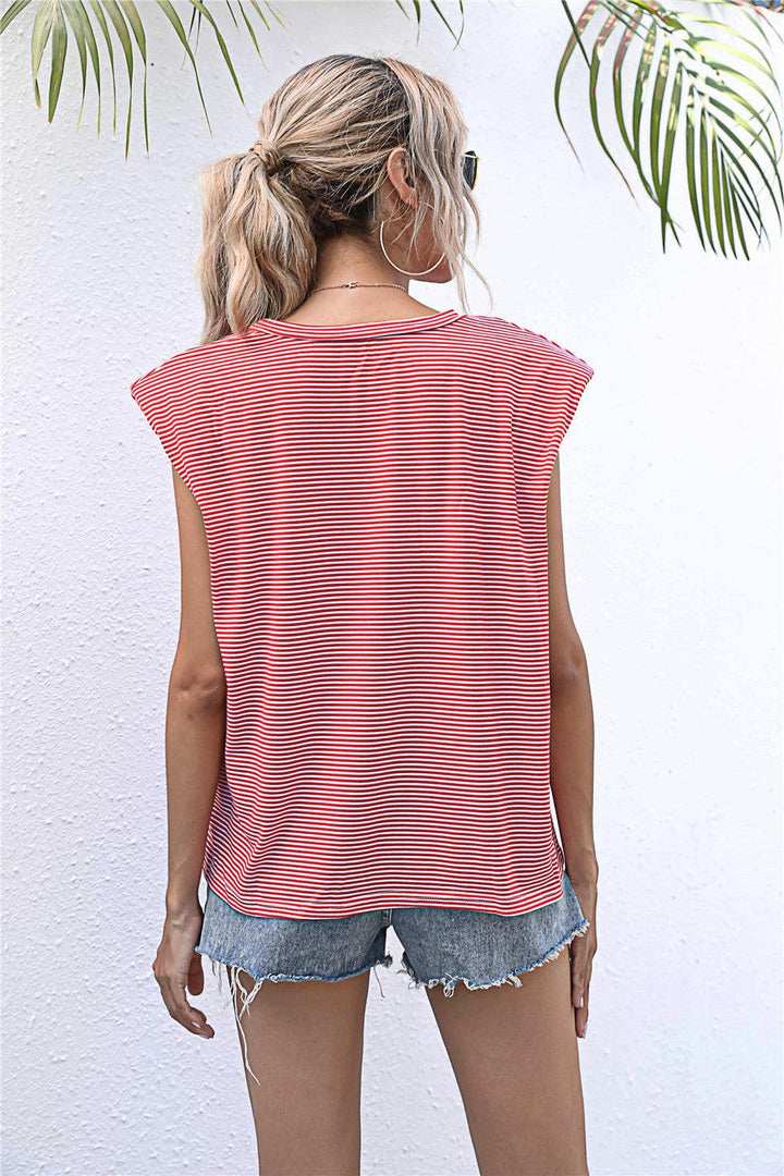 Round Neck Cap Sleeve Tee - BELLATRENDZ