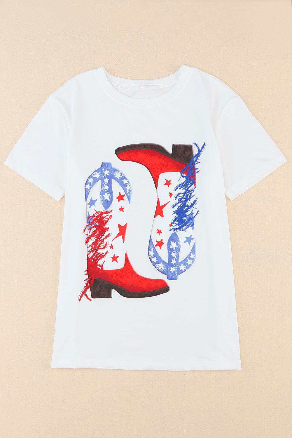 Star Cowboy Boots Graphic Tee - BELLATRENDZ