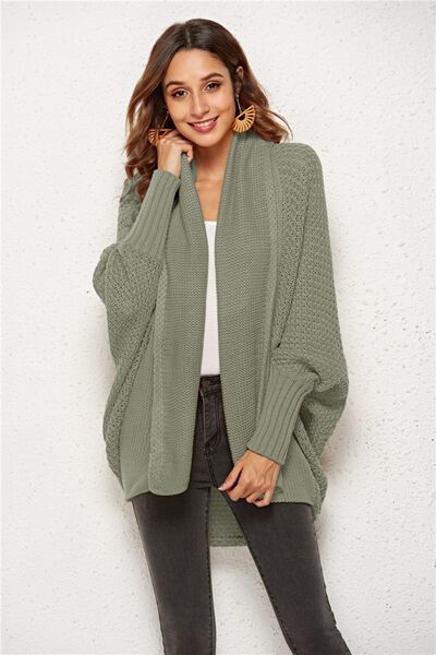 Open Front Batwing Sleeve Cardigan