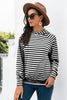 Horizontal Stripe Raglan Sleeve Hoodie - BELLATRENDZ