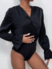 Surplice Neck Flounce Sleeve Bodysuit - BELLATRENDZ