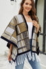 Cloak Sleeve Fringe Detail Poncho