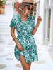 Floral Tie Neck Puff Sleeve Tiered Dress - BELLATRENDZ