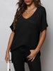 V-Neck Slit High-Low Knit Top - BELLATRENDZ