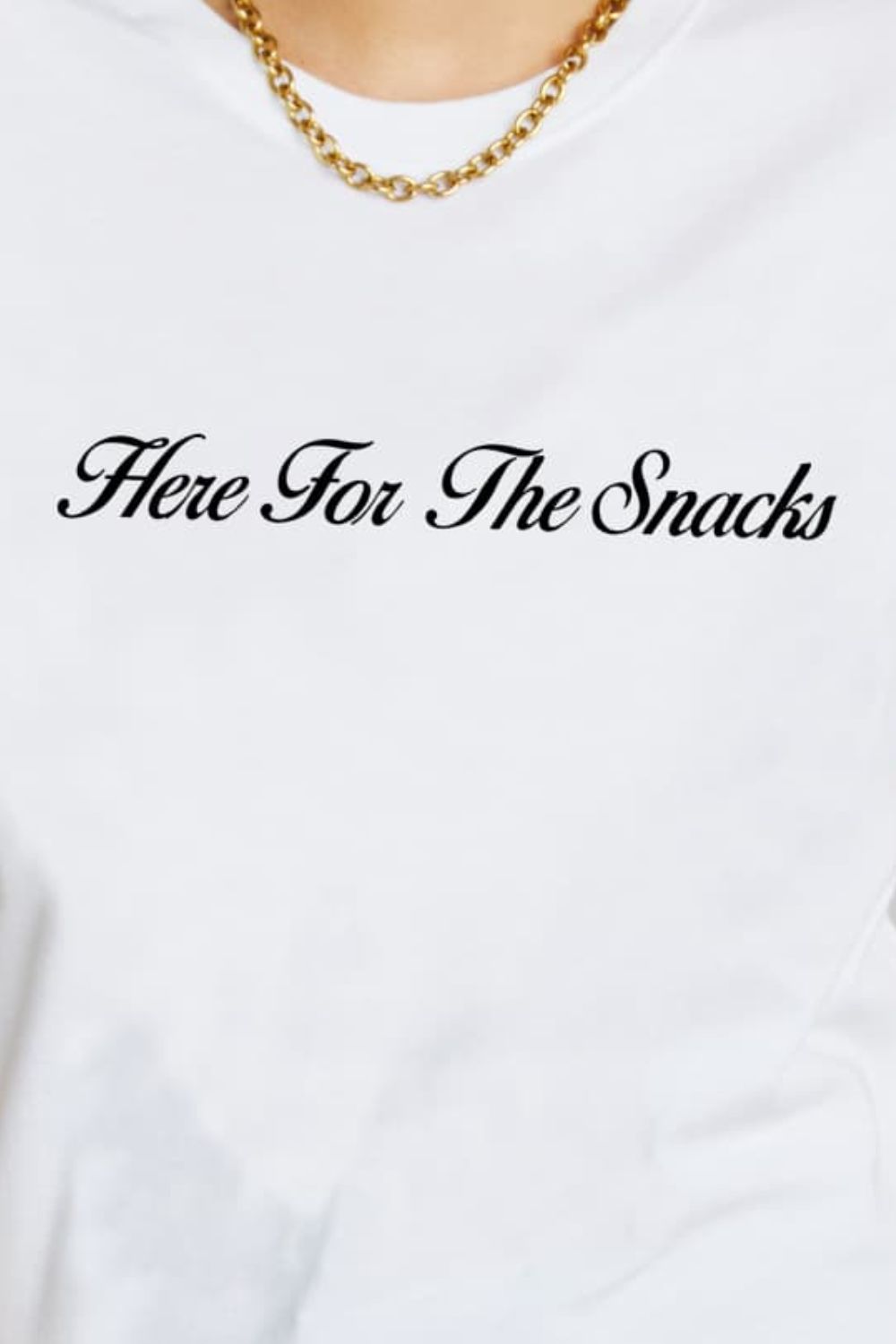 Simply Love HERE FOR THE SNACKS Graphic Cotton T-Shirt