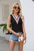 Contrast Eyelet V-Neck Tank