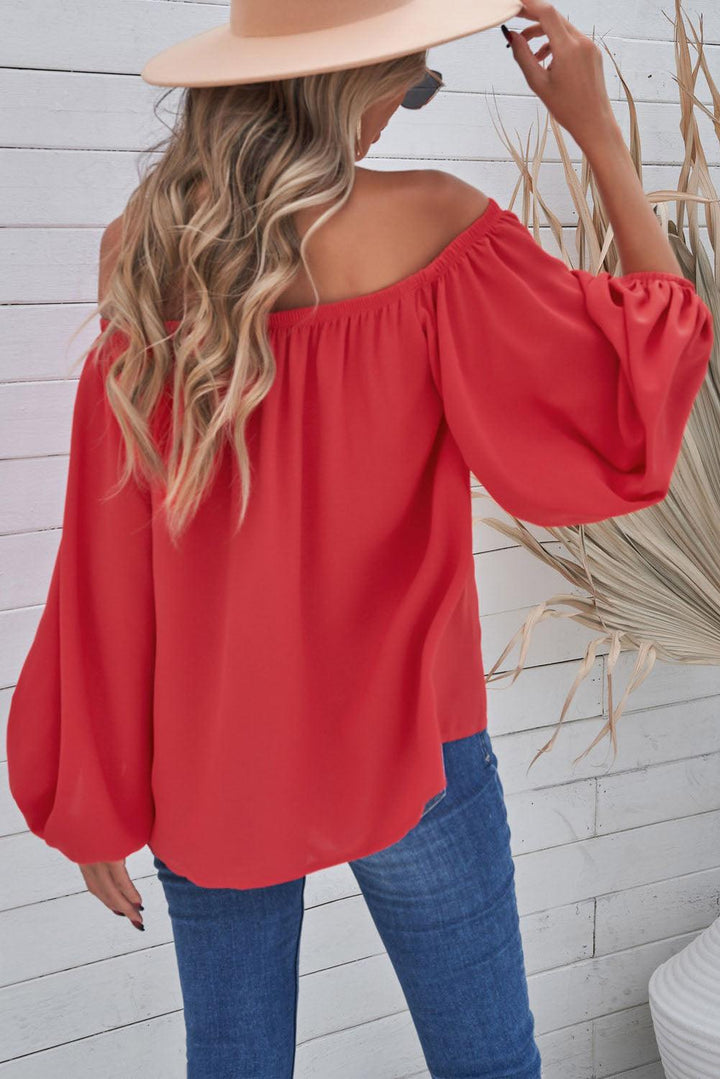 Off-Shoulder Balloon Sleeve Top - BELLATRENDZ