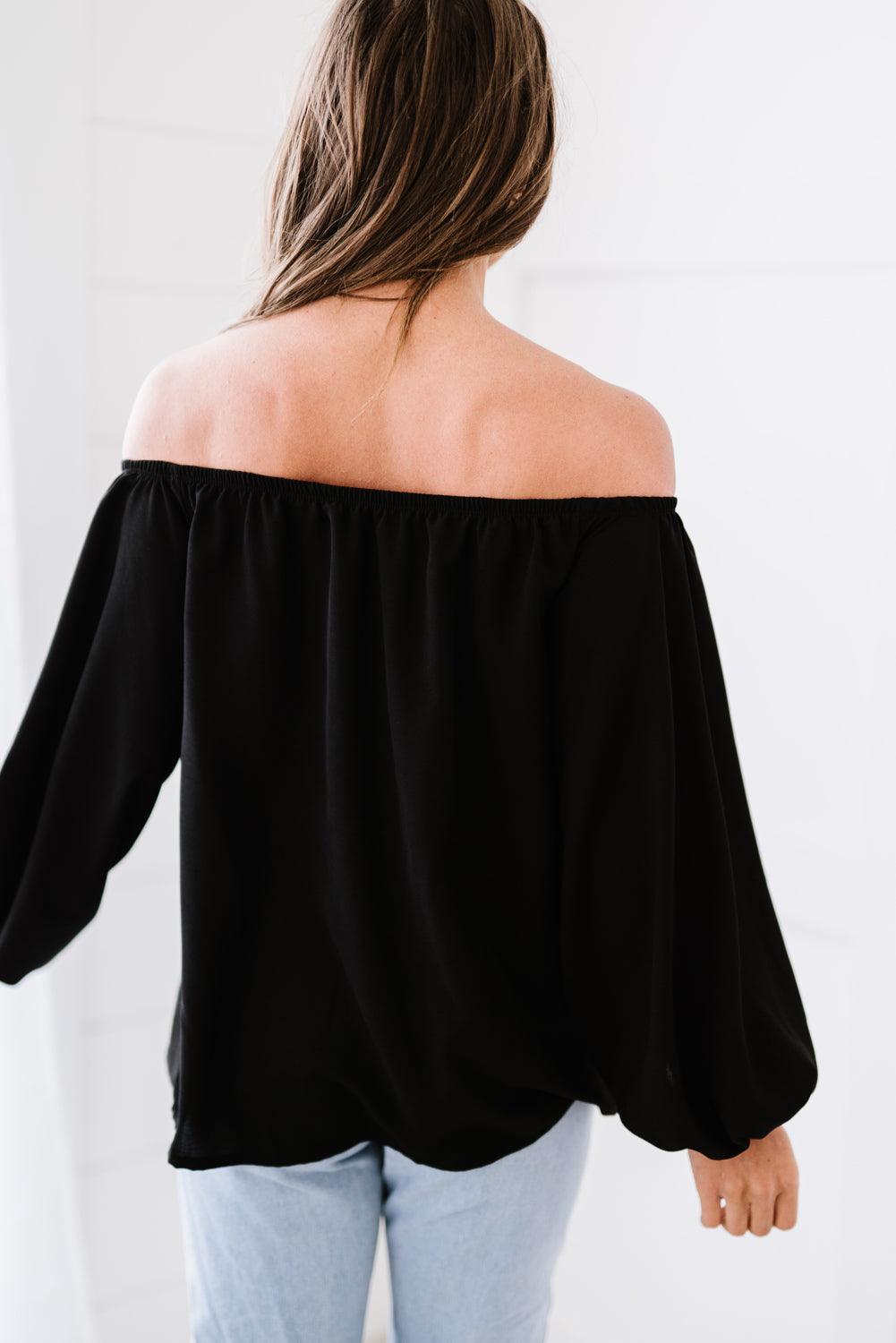 Off-Shoulder Balloon Sleeve Top - BELLATRENDZ