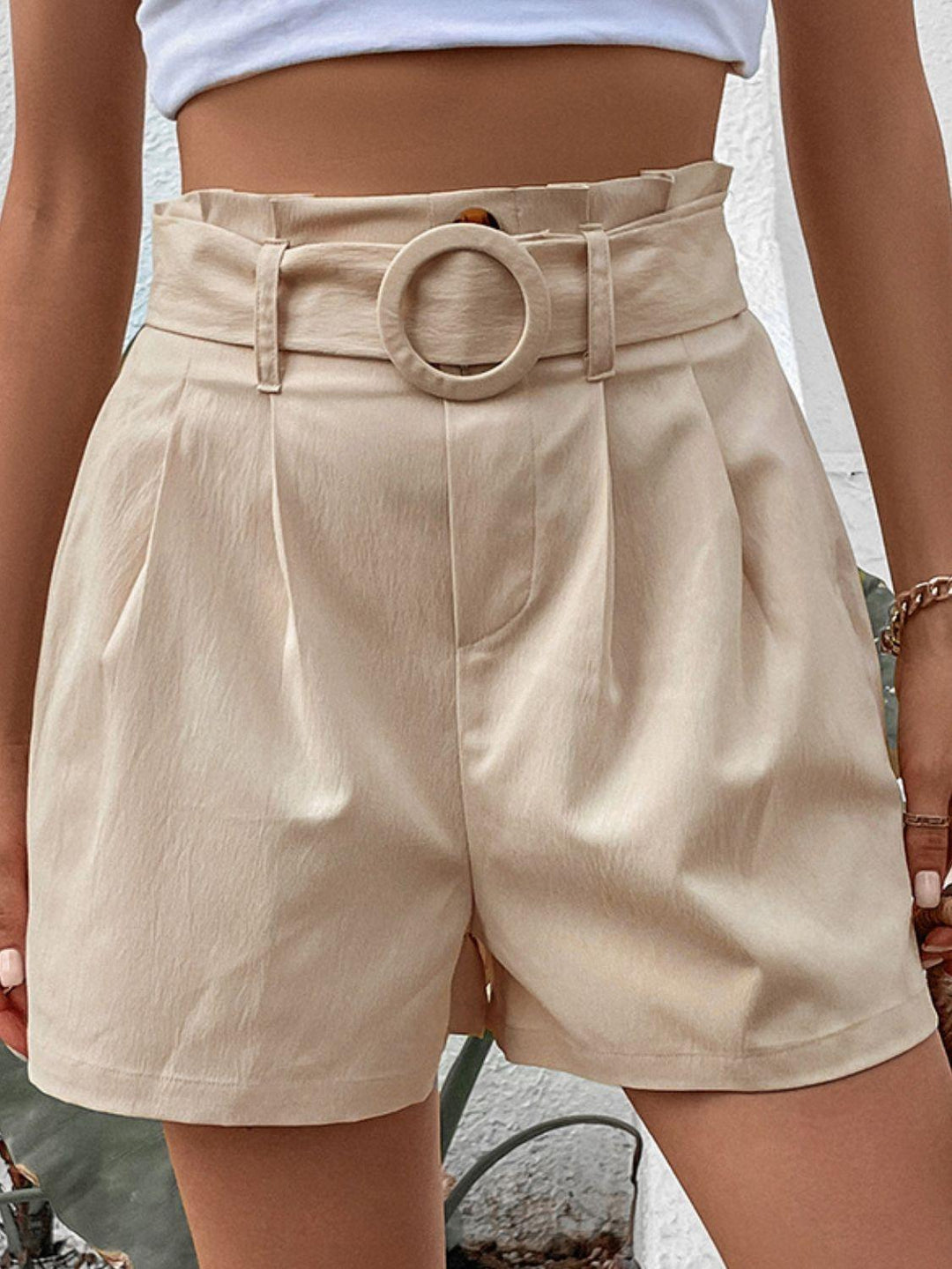 Belted Shorts with Pockets - BELLATRENDZ