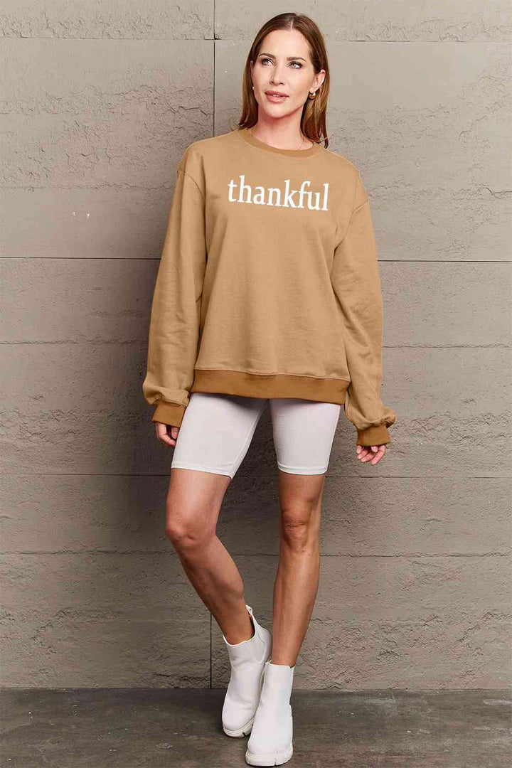 Simply Love Full Size THANKFUL Graphic Sweatshirt