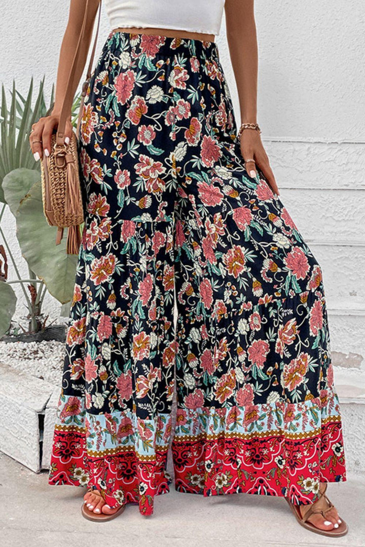 Floral High Waist Palazzo Pants - BELLATRENDZ