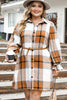 Plus Size Plaid Button Up Shirt Dress