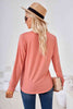 Square Neck Ruched Long Sleeve Blouse