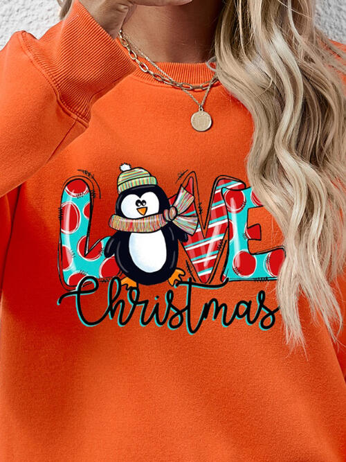 LIVE CHRISTMAS Drop Shoulder Round Neck Sweatshirt