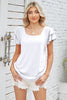 Square Neck Flutter Sleeve T-Shirt