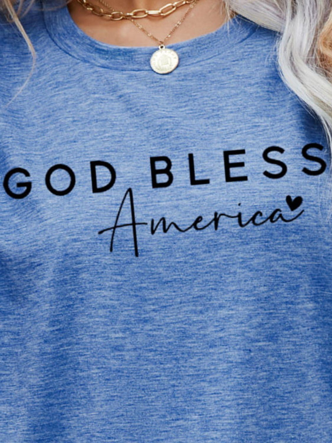 GOD BLESS AMERICA Graphic Short Sleeve Tee - BELLATRENDZ