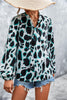 Printed Tie Neck Puff Sleeve Blouse - BELLATRENDZ