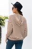 Striped Half-Button Dropped Shoulder Hoodie - BELLATRENDZ