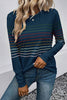 Striped Round Neck Long Sleeve T-Shirt