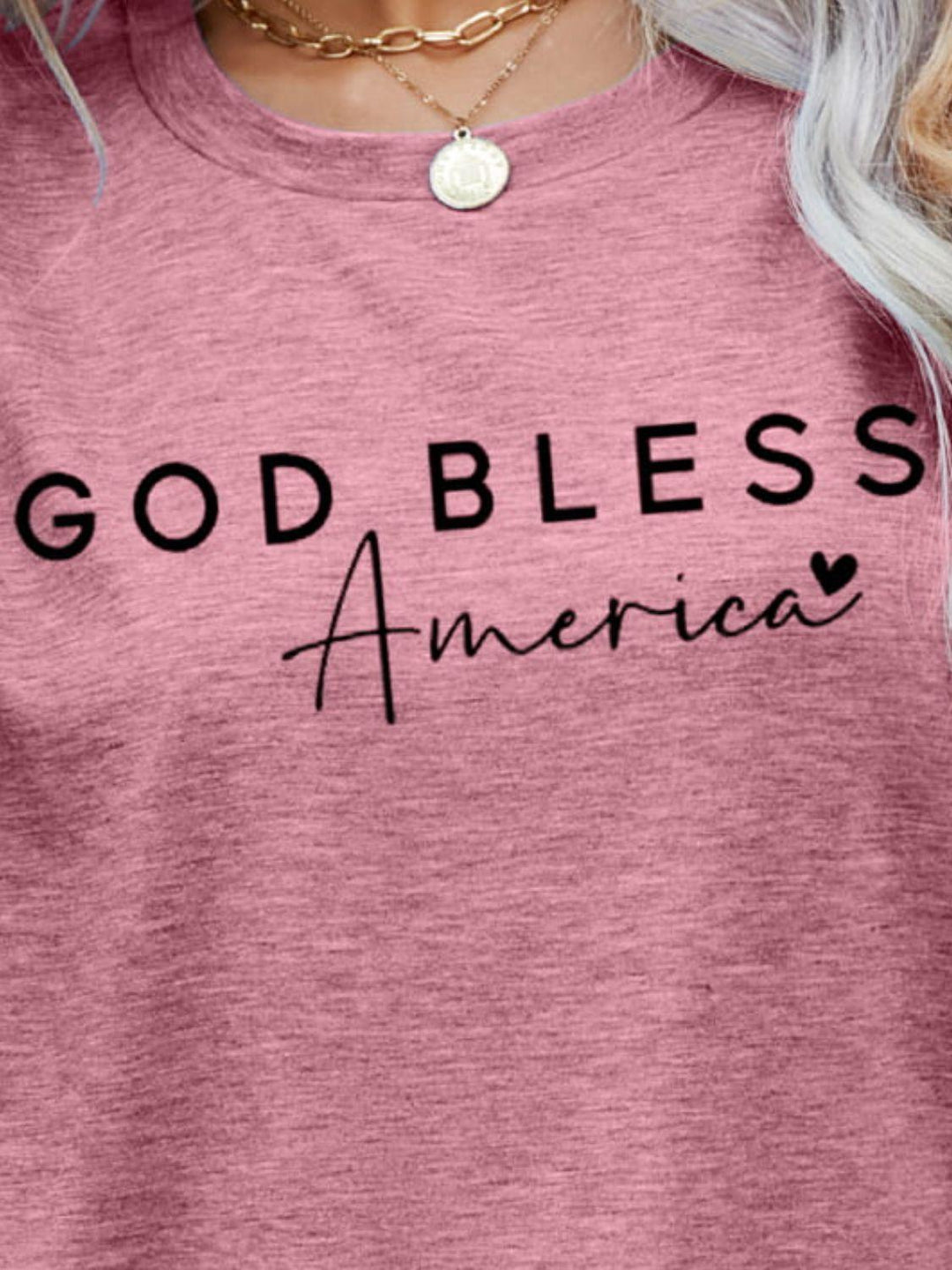 GOD BLESS AMERICA Graphic Short Sleeve Tee - BELLATRENDZ