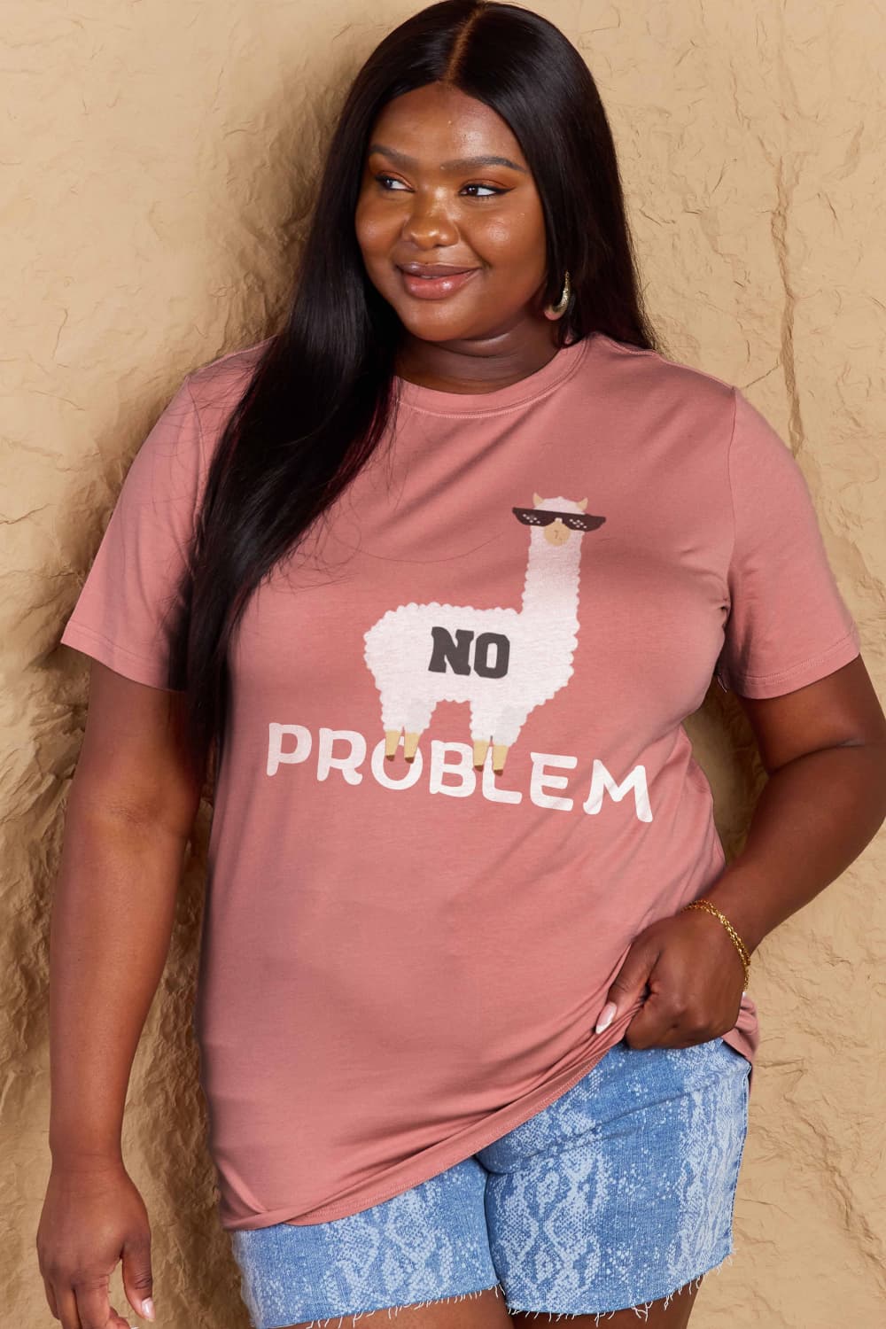 Simply Love Full Size NO PROBLEM Graphic Cotton Tee